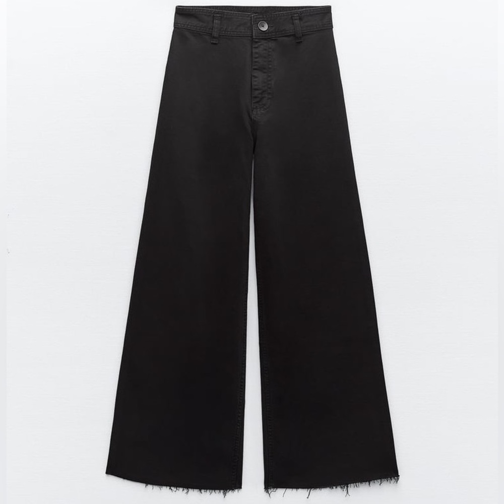 ZW COLLECTION HIGH WAIST MARINE STRAIGHT JEANS BLACK